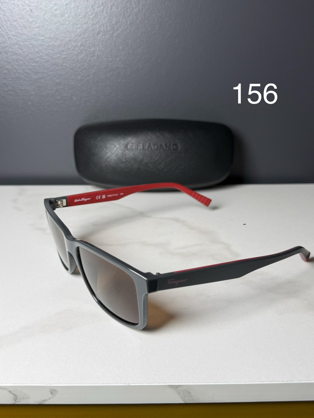 Salvatore Ferragamo Black and Red Men's Sunglasses